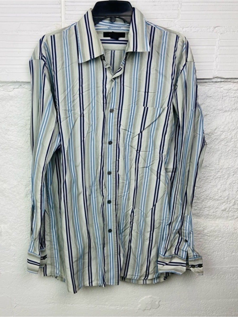 Express Men's Striped blue & gray cotton Button-Down size XL